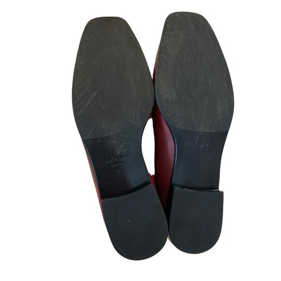 Rag Bone Aslen Leather Loafers Sz 37.5 Russet Red Chain Accent Classic Old Money - Picture 8 of 15